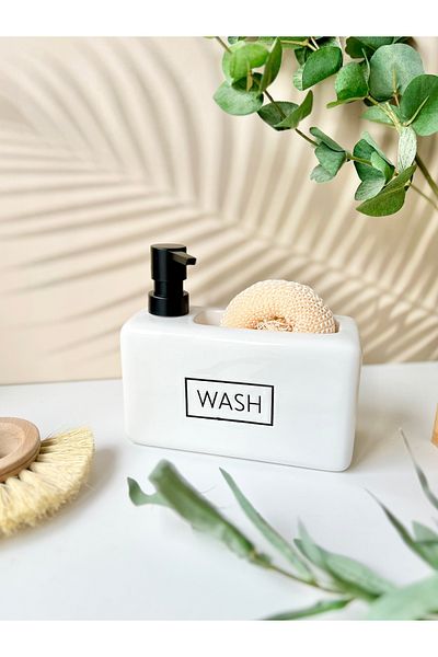 Mottogo Ceramic Sponge Liquid Soap Dispenser (Sponge)