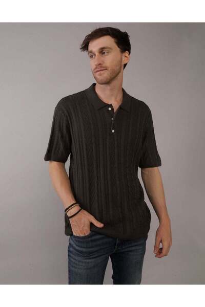 AMERICAN EAGLE AE Textured Sweater Polo Shirt