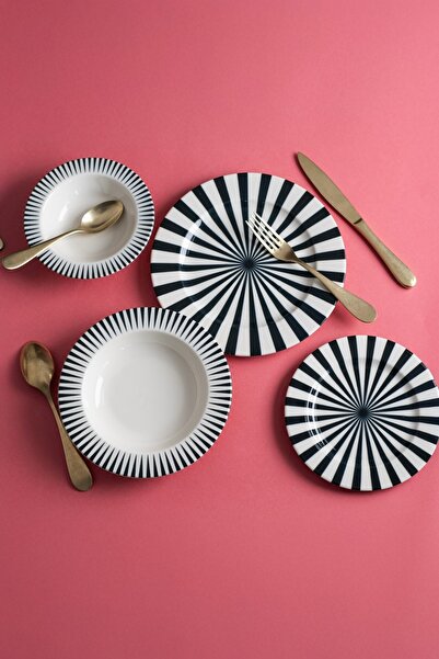 tabakevi TABAK EVİ Porselen Nera Yemek Takımı 6 Kişilik 24 Parça BNS24YKPRS1107