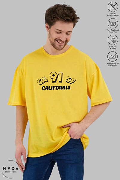 Nyda Collections Unisex majica kratkih rukava sa okruglim izrezom, kalifornij...
