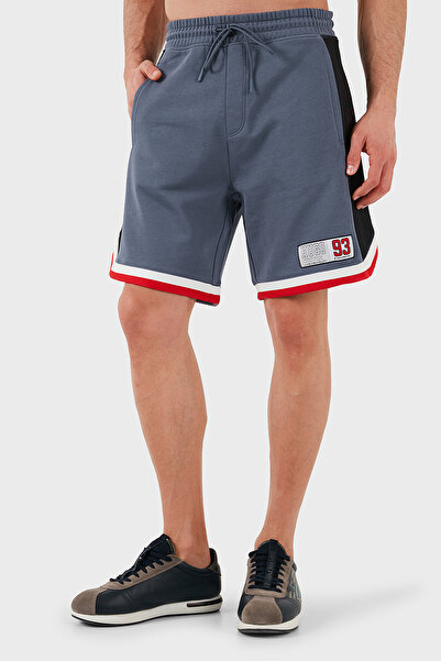 HUGO شورت رجالي مخطط 100% قطن مريح بخصر عادي قصير 50510163 462