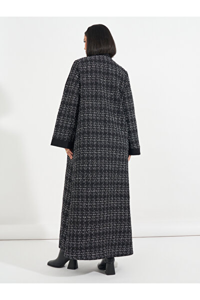 Styli Front Open Tweed Winter Abaya