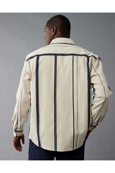 AMERICAN EAGLE AE Striped Shirt Jacket