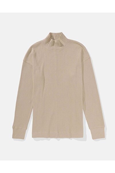 AMERICAN EAGLE AE Oversized Long-Sleeve Mock Neck Tee