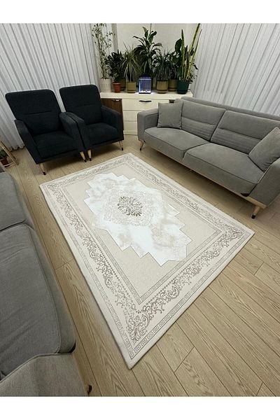 MODKLAS Elastic Micro Fleece Carpet Cover - Washable - Thick Fabric - 4M2=160X230 Cm, 6M2=200X300 cm