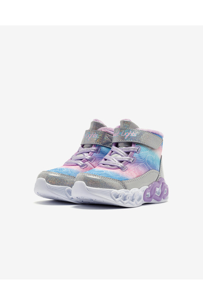 SKECHERS İnfinite Heart Lights - Lovin Hearts Küçük Kız Çocuk Gri Işıklı Bot 303054n Smlt