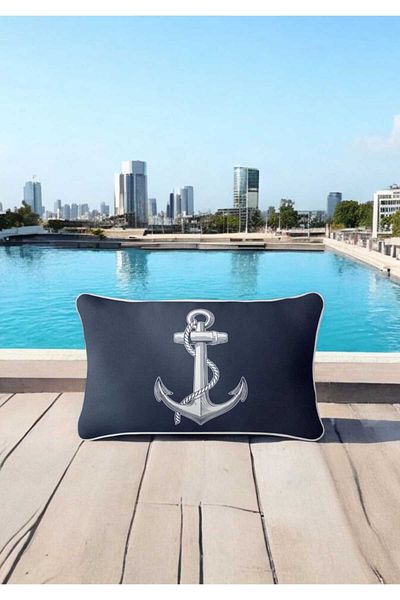 LUX VIE Husă de pernă decorativă marină imprimată pe două fețe