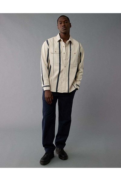 AMERICAN EAGLE AE Striped Shirt Jacket