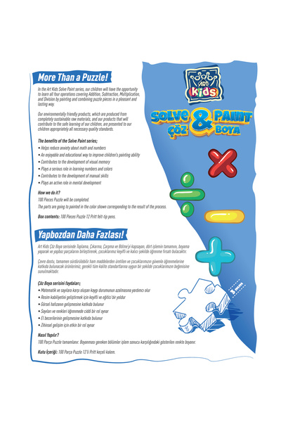 Art Puzzle Art Kids Çöz Boya Toplama