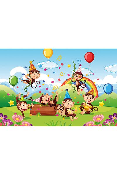 Art Puzzle Art Kids Monkeys Party 50 Piece Wooden Puzzle