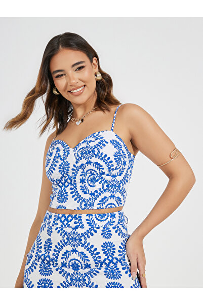 Styli All Over Print Strappy Crop Bralette