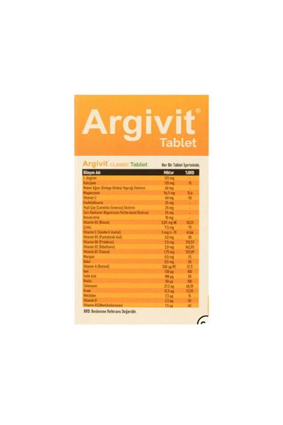 Argivit L-Arginin of Phosphotidils Multivitamin Multimineral 30 Tablets