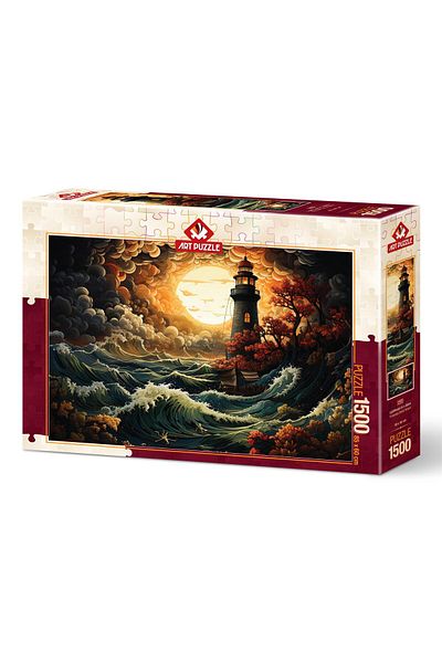 Art Puzzle Storm Lighthouse 1500 Piece Puzzle