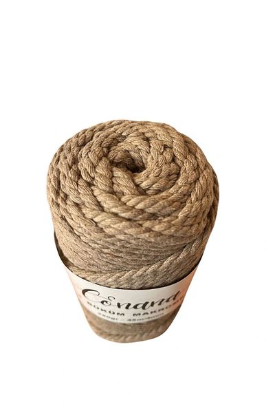 CONANA 3 Twist 4mm Macrame Rope Cotton Dark Beige (1 Piece)