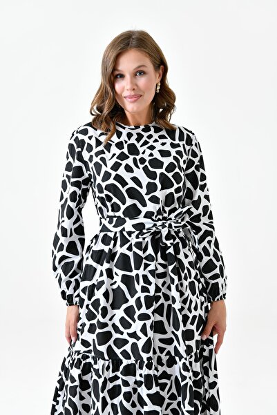 NİSUM MODA Geometric Pattern Dress