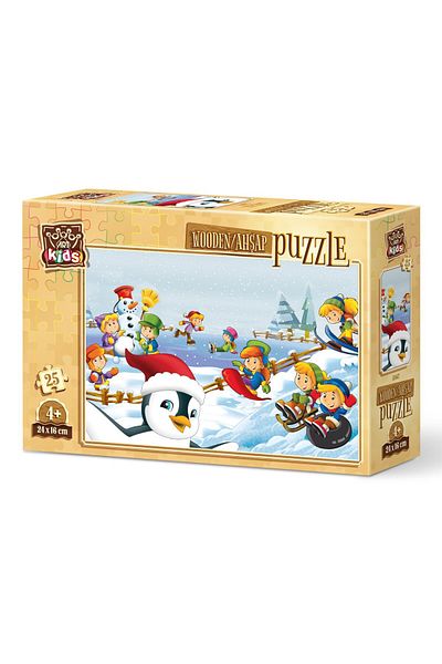 Art Puzzle Art Kids Winter Athletes 25 Pieces Wooden Puzzle