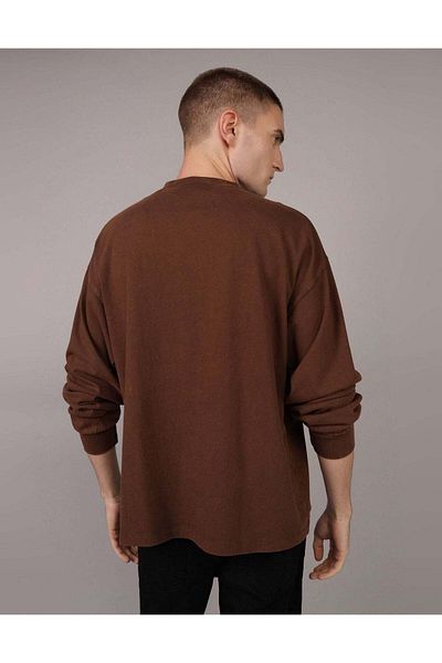 AMERICAN EAGLE Ae Oversized Long-sleeve Heavyweight Pocket T-shirt