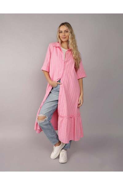 AMERICAN EAGLE AE Ruffle Shirt Midi Dress