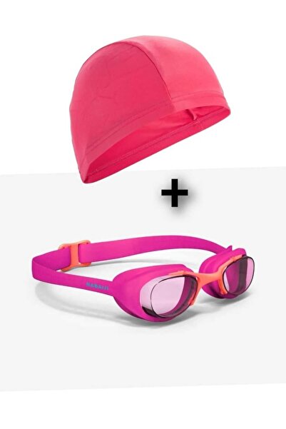 Decathlon Çocuk Yüzücü Gözlüğü - Pembe/turuncu - Şeffaf Camlar  ve Yüzücü Bon...