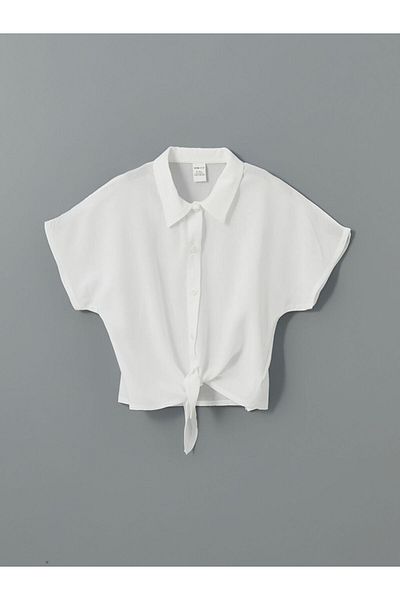 LC Waikiki Lcw Eco White Basic Dobby Girl's Shirt