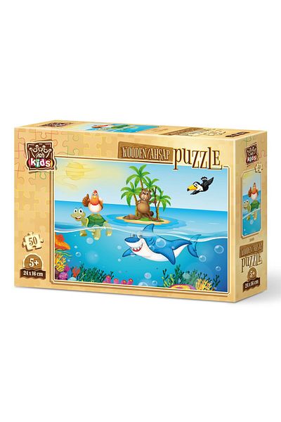 Art Puzzle Art Kids Holiday Chicken 50 Pieces Wooden Puzzle