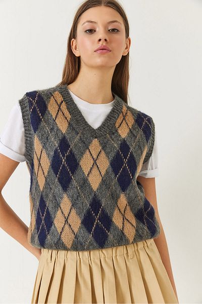 Bianco Lucci Women's Raised Diamond Patterned Knitwear Sweater 20246339