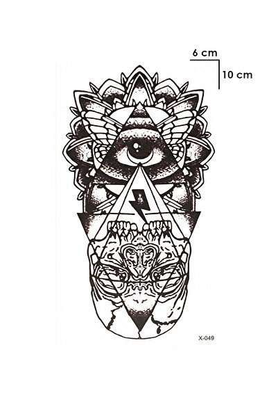 BiWini Illuminati Üçgen Göz Geçici Dövme Tattoo Bilek Kol Bacak Ve Göğüs Erkek Kadın
