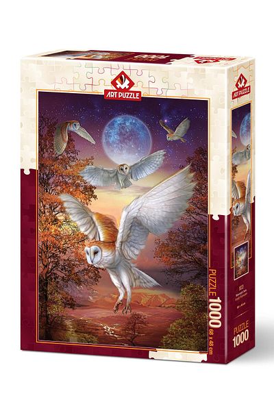 Art Puzzle Moonlight Owls 1000 Piece Puzzle