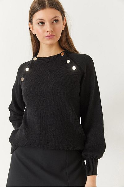 Bianco Lucci Women's Patched Raglan Knitwear Sweater 20246189