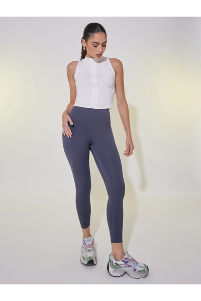 Take Two By Styli Solid Elasticized Waistband Cropped Leggings