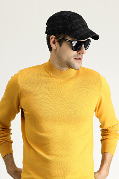 Kiğılı Yarım Balıkçı Yaka Regular Fit Pamuklu Triko Kazak