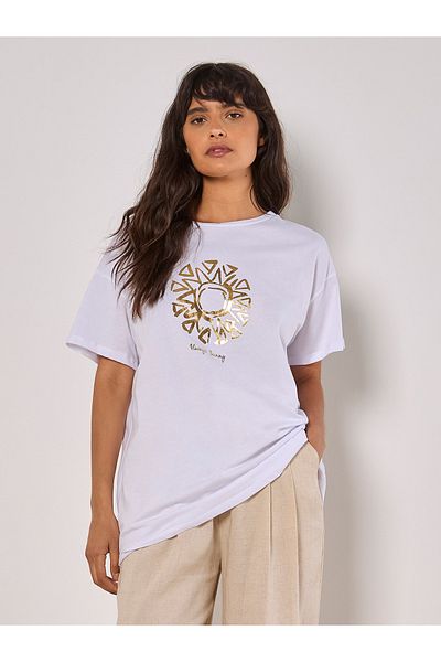 Apricot Immer sonnig T-Shirt mit Goldfolie