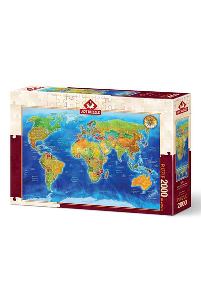 Art Puzzle Geopolitical World Map 2000 Piece Puzzle
