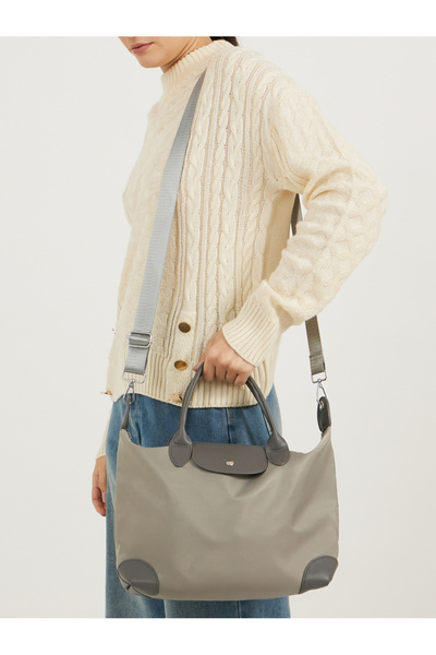 Styli Button Flap Detail Solid Gym Bag with Adjustable Strap