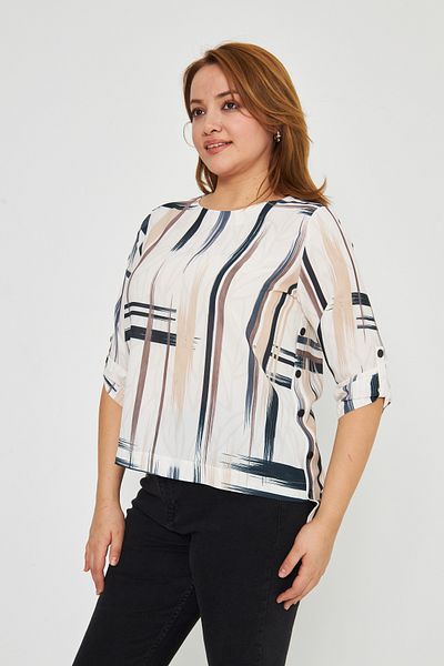UNIQUE LADY Stylish Blouse with Snap Detail Pattern