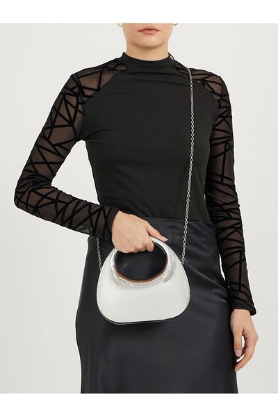 Styli Metallic Handbag with Chain Strap