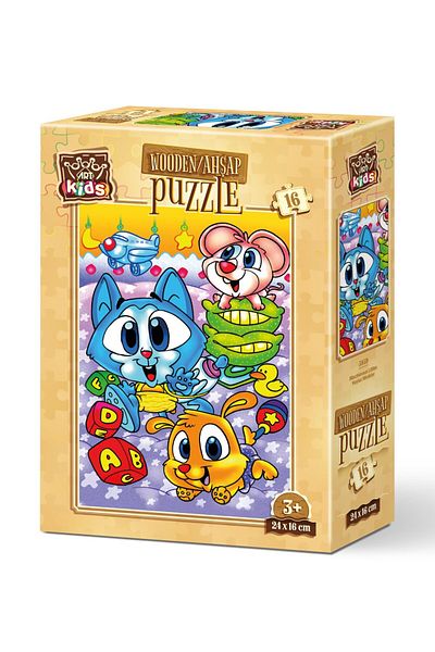 Art Puzzle Art Kids Naughty Toddlers 16 Piece Wooden Puzzle