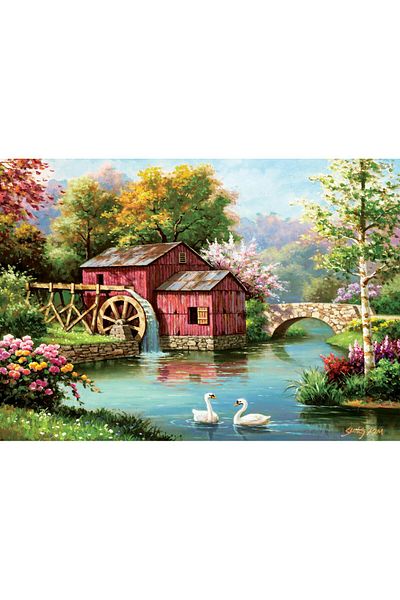 Art Puzzle Red Old Mill 1000 Piece Puzzle