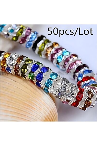 Choice 8 مم مزيج - 50 قطعة 50 قطعة 6/8 مم مختلط الألوان رونديل لامع فضفاض مرص...