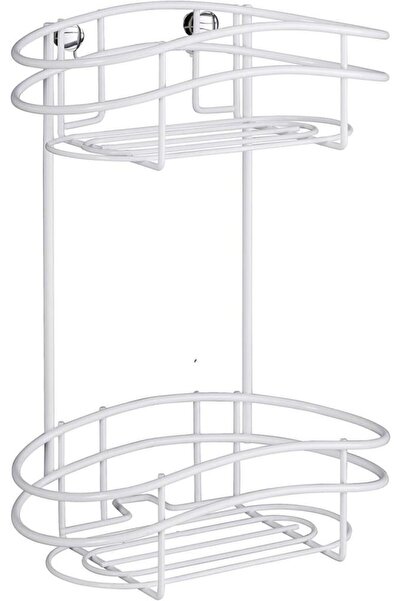 Wenko Bela, dvoslojna zidna čelična polica za kupatilo 24 x 32,5 x 15 cm