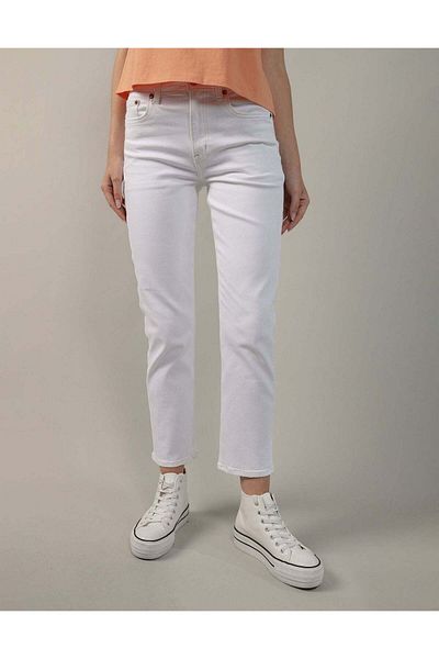 AMERICAN EAGLE AE Stretch Super High-Waisted Ankle Straight Jean