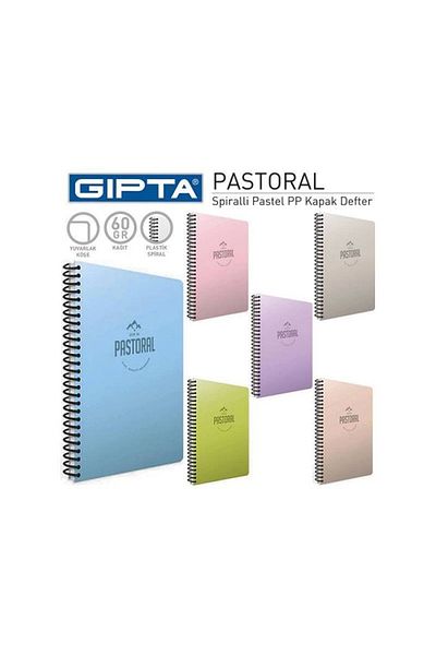 Gıpta غطاء Pp.spiral الرعوي 17x24 60 Yp. دفتر ملاحظات مربعات