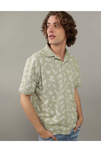 AMERICAN EAGLE AE Flex Pique Printed Polo Shirt