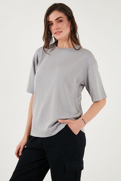 Lela Tricou Stretch Oversize Fit cu decolteu triplu 5865911