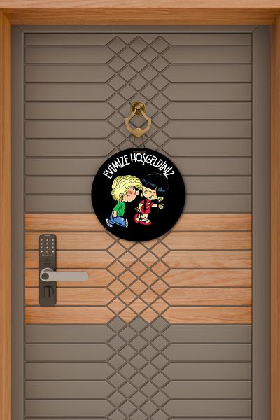 Dormot Home Modern Digital Wooden Door Ornament - Black Chen Cedric Welcome to Our Home Door Ornament