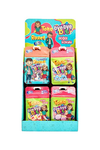 bye bye mosquito Yeni Nesil Doğal Kokulu Bit Tokası & Bit Rozeti 48'li Stant