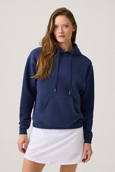 Los Ojos Φούτερ με φαρδιά εφαρμογή Navy Blue Hooded