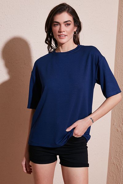 Lela Μπλουζάκι Stretch Oversize Fit Crew Neck T SHIRT 5865911