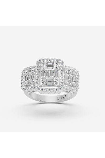 Luna 1.40 Karat F-SI Pırlanta Baget Yüzük