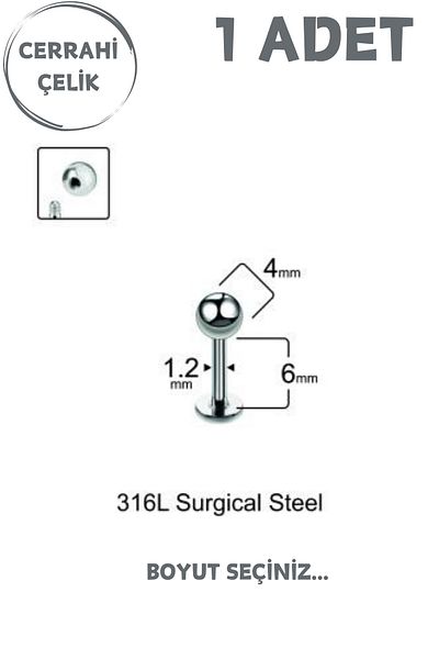 Blisse Piercing Unisex Surgical Steel 4mm Bulk Labret Tragus Helix Piercing
